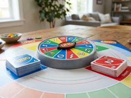 uno spin board game setup