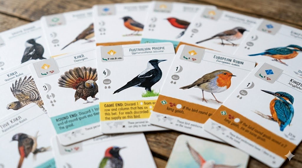 wingspan fugle illustrationer